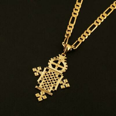 Necklace Ethiopian Jewelry Cross-Pendant Christening Gold-Color Fashion Eritrea African