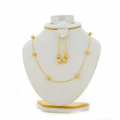 Jewelry-Sets Earrings/80cm Arab/africa-Chain Necklace Bead Ethiopian Gold-Color Women