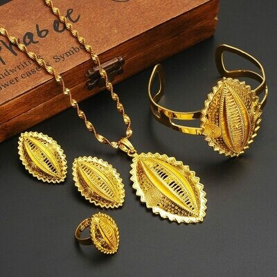 Ethnic Jewelry Habesha Ethiopian Gold Gift Gold-Filled African Women Big Wedding NEW