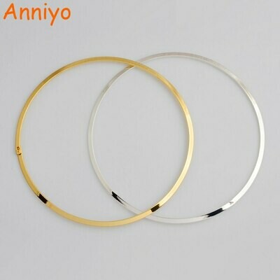 Anniyo Diameter 13cm/5.18inch.Ethiopian Chokers Necklaces for Women Round Necklace Gold