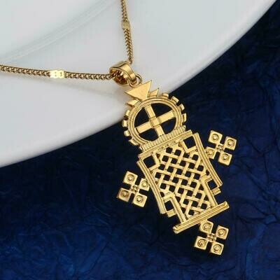 Necklace Ethiopian Coptic Jewelry Crosses-Chain Gold-Color Fashion Eretrian