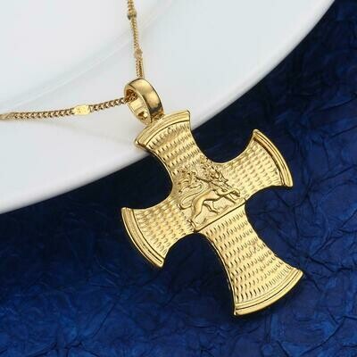 Necklaces Ethiopian Cross-Pendant Coptic Jewelry Chain Gold-Color Trendy