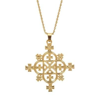 Necklace Ethiopian Cross-Pendants Jewelry Gold-Color Women Habesha Trendy