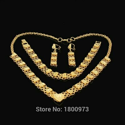 Wedding-Jewelry-Sets Necklace Ethiopian Traditional African Gold-Filled Women