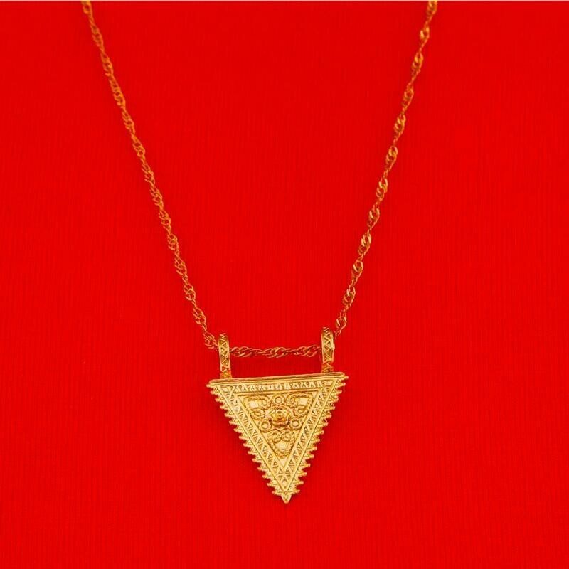 Ethiopian Fashion Pendant Necklaces Women&#39;s African Gold Color Dubai Flower Jewelry