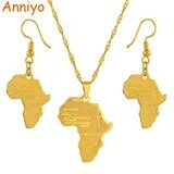 Earrings Necklaces Map-Jewelry-Set Pendant Congo-Sets Ethiopian Anniyo Africa Sudan Nigeria