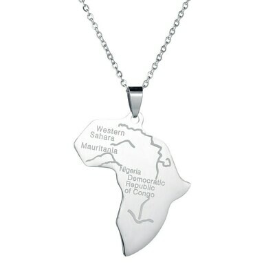 Pendant Necklace Hiphop-Item Africa-Map Ethiopian-Jewelry Silver-Color Wholesale Women