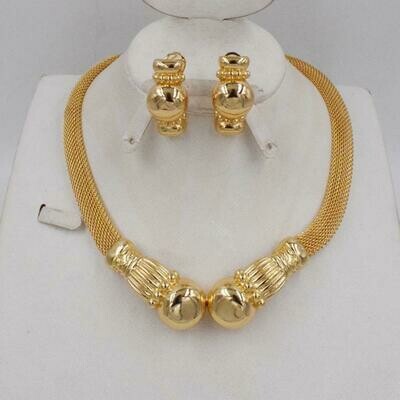 Jewelry-Set Jewlery African Beads High-Quality Earring Italy Gold-Color Women Fashion