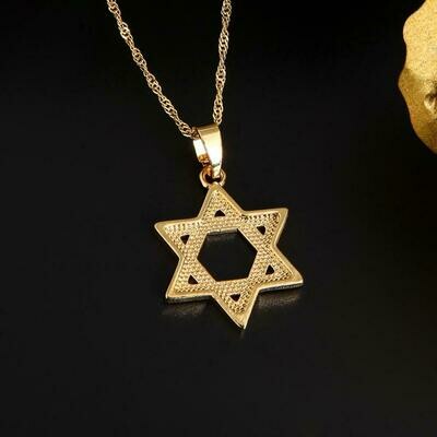 Pendant Necklace Jewish-Chain Israel Jewelry Ethiopian Hexagram David Judaism Megen Tantrism