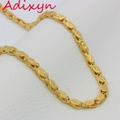 Necklaces Men Ethiopian Thick Women Eritrea Adixyn Copper 60cm 7mm Dubai/arab-Items Gold-Color/copper-Africa