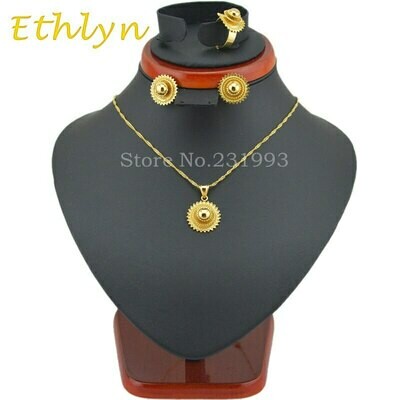 Jewelry-Sets Ethiopian Holesale Gold-Color African Ethly S48B Joias Ouro Promotion