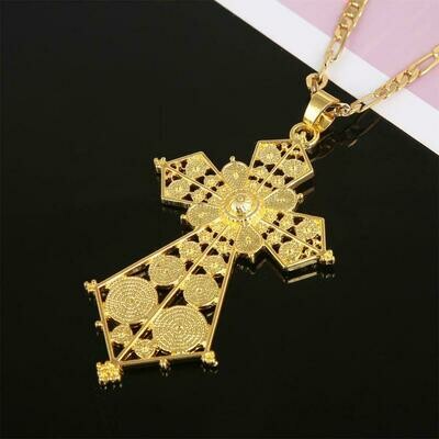 Ethiopian Gold Color Trendy Pendant Necklace for Women African Fashion Wedding Jewelry