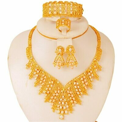 Jewelry-Sets Necklace Earrings Ethiopian Dubai 24k-Gold African Collares Wedding-Gifts