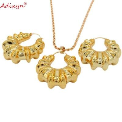 Jewelry-Sets Pendant/necklace India/nigerian Women/girls Rose-Gold-Color Adixyn for N031914