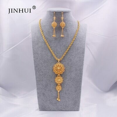 Earring Necklace Jewelry-Sets Bridal-Gifts-Set Dubai Ethiopian Gold Wedding-Party Indian