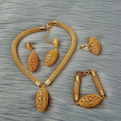 Earrings Jewelry-Sets Ethiopian Collares Arabic Wedding-Gifts 24k-Gold African Dubai Bridal