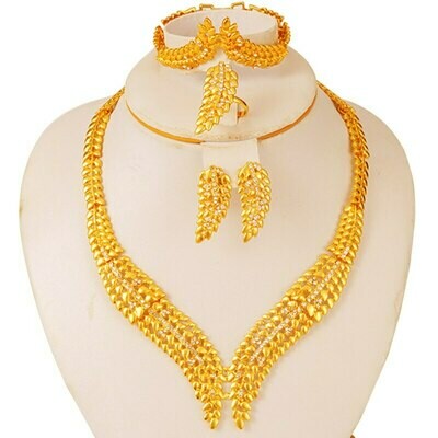 Jewelry-Set Earrings Dubai Gold Bridal-Party African Collares Ethiopian Gifts Wedding