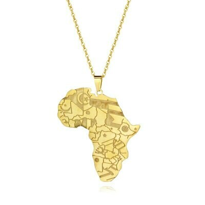 Pendant Necklace Africa-Map Ethiopian-Jewelry Wholesale Women with Flag Silver-Color/gold-Color