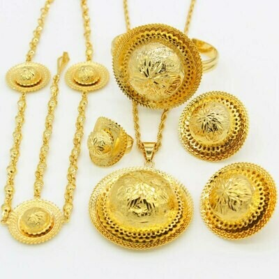 Jewelry-Sets Habesha Ethiopian Traditional African Gifts Gold-Color Wedding/party Women