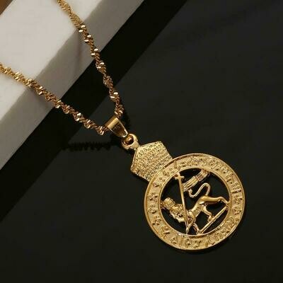 Chain Jewelry Lion Pendant Ethiopian Necklace African Gold-Color Eritrea Round