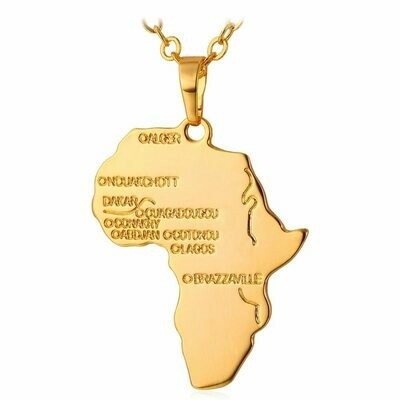 Africa Necklace Pendant Ethiopian Jewelry Chain Gift Gold-Color Men/women U7 Hiphop P545