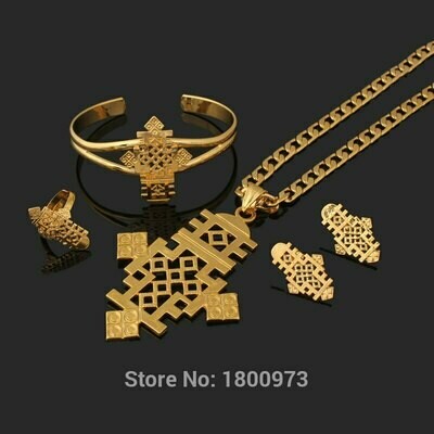 Jewelry-Sets Ethiopian Cross-Habesha Gold-Color African Newest Wedding 22k Big-Size