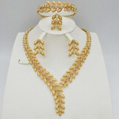 Jewelry-Sets Nigerian Beads Crystal Rhinestone Dubai Gold Parure Wedding-African