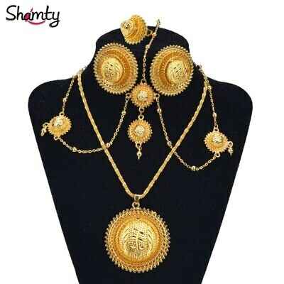 Gold-Sets Ethiopian Kenya Bridal-Jewelry Eritrea Wedding Nigeria African Shamty Hot-A30034