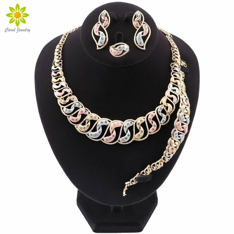 Jewelry-Set African Beads Nigerian Ethiopian Crystal Dubai Bridal Gift Wedding Women