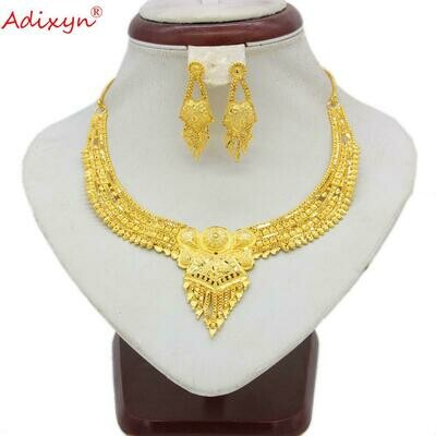 Jewelry-Set Earrings Necklace Gold-Color Ethiopian/arab Wedding/party-Item Women Tassel