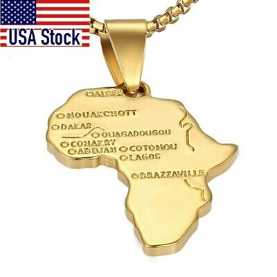 Gold Pendant Ethiopian Africa-Map Necklace For Trendsmax Fashion Women GP56 Hip-Hop