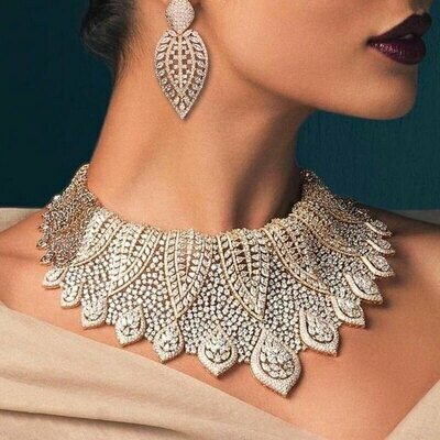 Dubai Gold Jewelry-Set Cubic-Zircon Wedding-African-Beads Nigerian GODKI Luxury Fireworks
