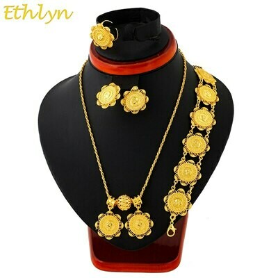 Jewelry-Set Habesha Ethiopian-Coins Wedding-Gifts Africa Ethlyn Earrings/ring/Bracelets