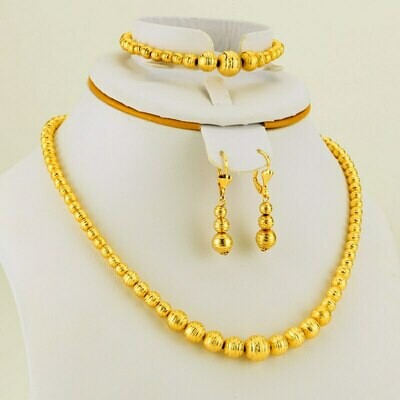 JHplated Fashion Ethiopian Gold Jewelry Set Ball Women Jewelry Wedding gifts