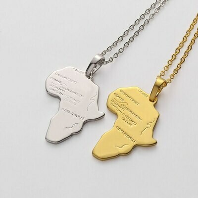 Pendant Necklace Africa-Map Jewelry Wholesale Women Hip-Hop Silver-Color/gold-Color