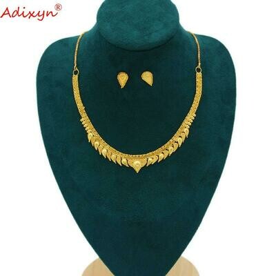 Wedding-Jewelry-Set Ethiopian Neck-Chain/earrings Gifts Girls Women Copper-African/dubai