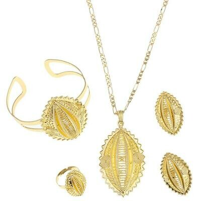 Jewelry-Set Ethiopian Eritrean Bangle-Ring Necklaces Pendant Gifts Fashion