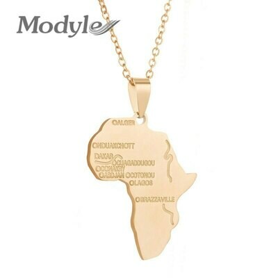 Africa Necklace Chain Pendant Ethiopian Jewelry Gift Gold-Color Men/women Trendy Modyle