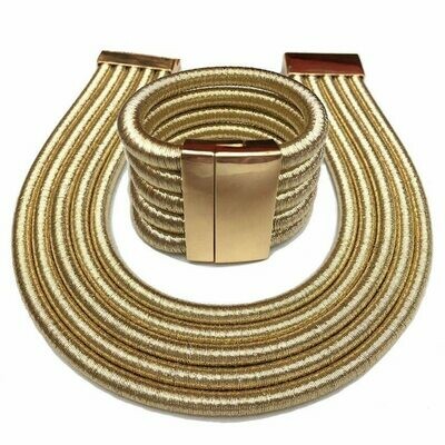 Necklace Women Jewelry-Set Bracelet Ethiopian Choker African Fashion Magnetic Buckle