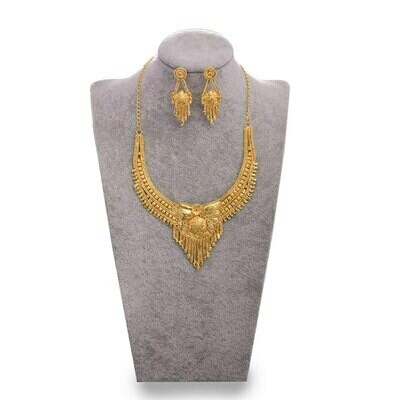 Jwelry-Set India Ethiopian Gifts Dubai Necklace/earrings Gold-Color Women Luxury