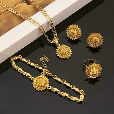 Jewelry-Sets-Accessories Habesha Ethiopian Fashion Bracelet-Ring Gold-Color Women