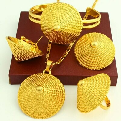 Bridal-Jewelry-Set Ethiopian Wedding Gold-Color Bangle/pendant Nigeria/arab-Items 24K