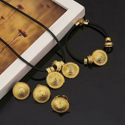 Jewelry-Sets Ethiopian Eritrean Wedding-Habesha Bride Gold-Color Women Luxury Engagement