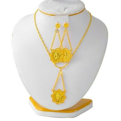 Jewelry-Sets Coin-Pendant Eritrea Ethiopian Gold African Earring-Ring Necklace Bridal-Set