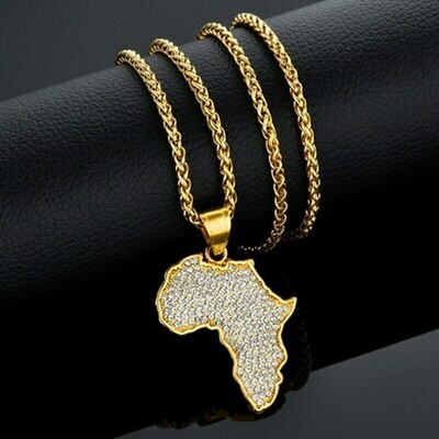Pendant Necklace Jewelry Ethiopian Metal Gold-Color Men for High-Quality Africa-Map Creative-Design