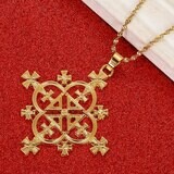 Necklace Jewelry-Africa Ethiopian Cross-Pendants Gold-Color Women Habesha Big