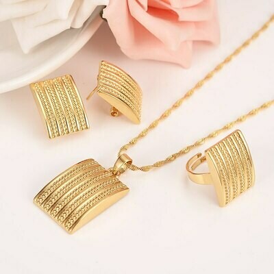Ethnic Jewelry Habesha Ethiopian Gift Gold-Filled Bridal African Women Big Wedding Geometry