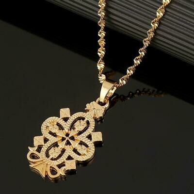 Necklaces Ethiopian Jewelry Cross-Pendant Gifts Christening Gold-Color African Eritrea