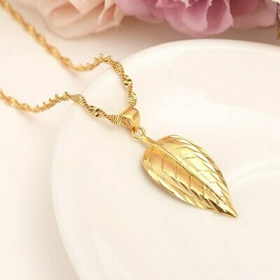 Pendant Necklace Ethiopian 18-K Jewelry Yellow Women Solid Gifts India Dubai Fine Africa/arab