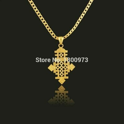 Necklace Ethiopia-Item Cross-Pendant Jewelry-Africa Christmas-Gift Gold-Color Men Women